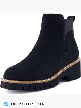 Cushionaire Parade Pull-On Ankle Boots Lightweight Lug Sole Chelsea Style